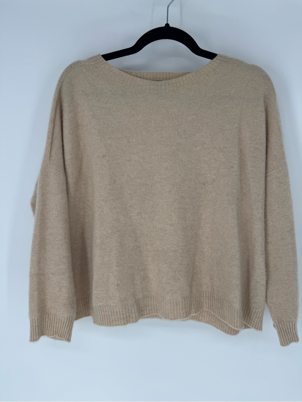 Eileen Fisher cashmere Beige Relaxed Crewneck Sweater